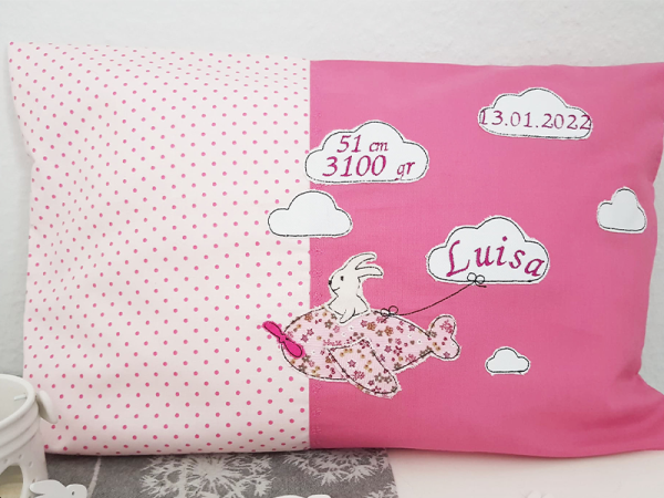 Hase im Flugzeug - doodle Stickdatei